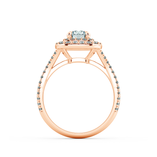 Double Halo Cushion Engagement Ring with Eternity Band NCH2302 5